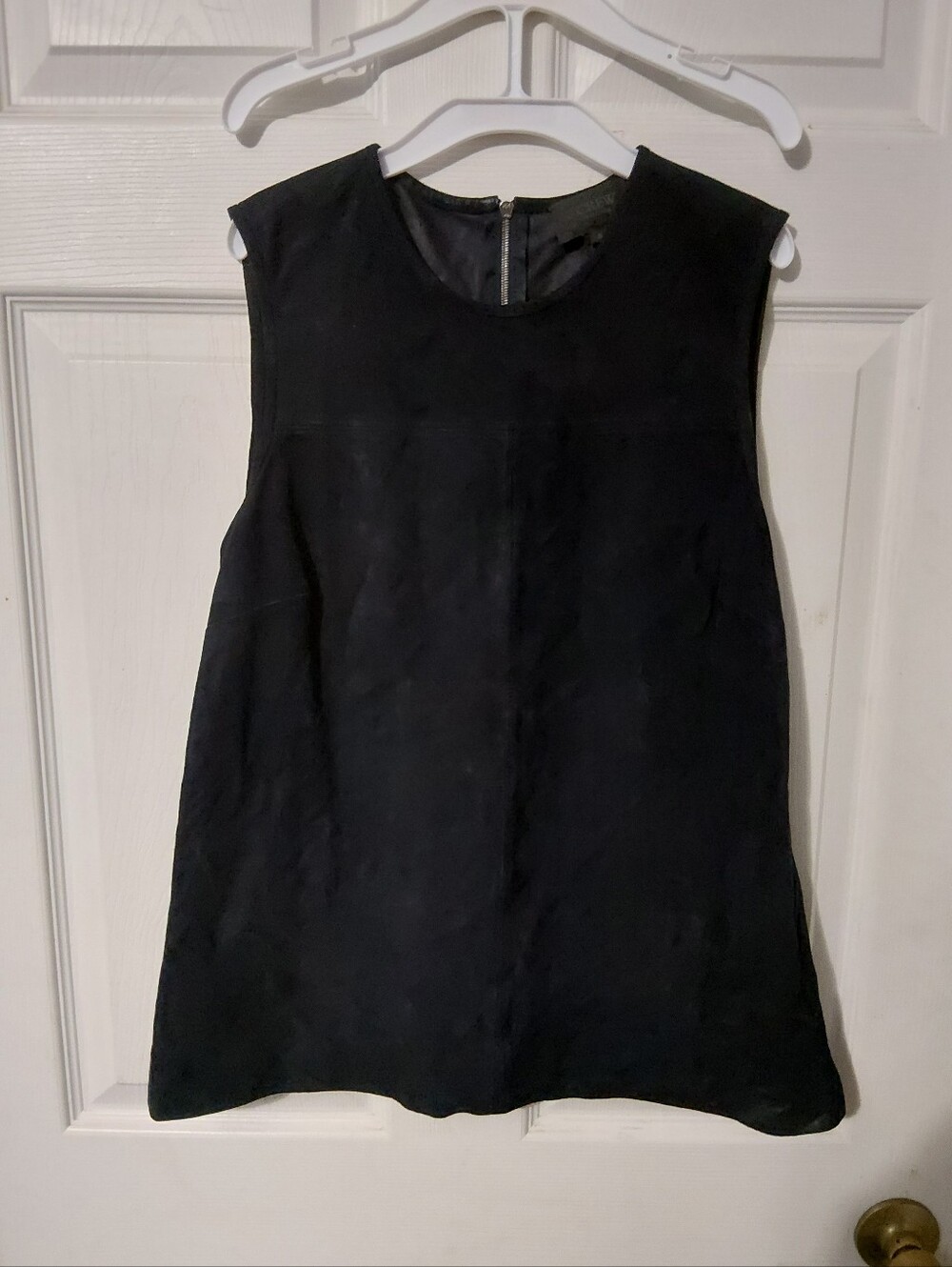 J. Crew Black Sleeveless Shell Top Leather